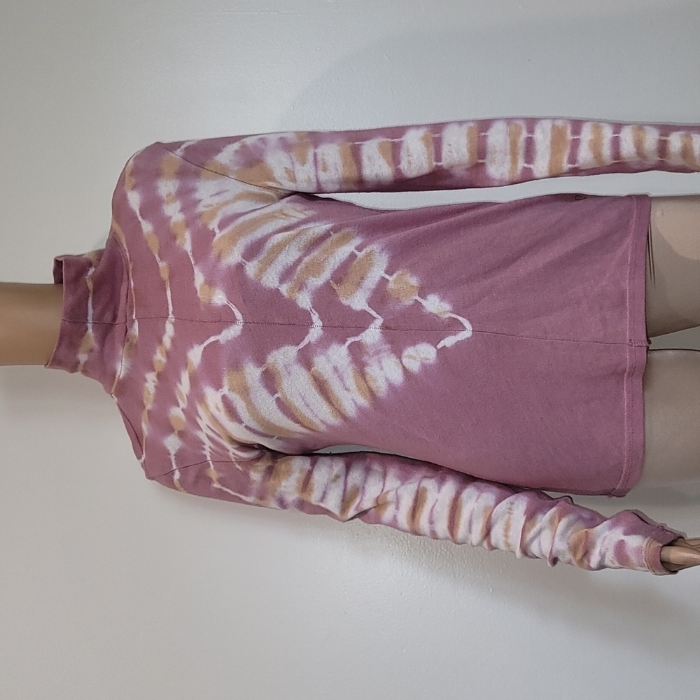 Free People Women's  Psychedelic Mock Neck Tee, Size Small Moody Blossom size M